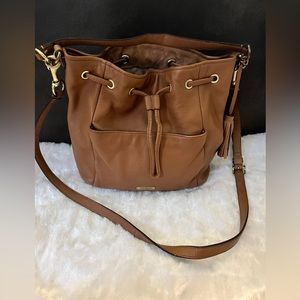 Coach Avery Purse Camel Large Draw String Bag Bucket F27003